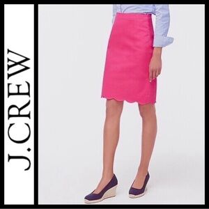 NWT J. Crew Scalloped Sateen Pencil Skirt